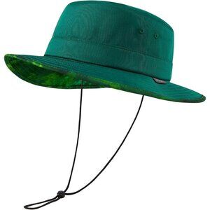 Unisex Green Western Wide Brim Boonie with Chin Strap Hiking Classic Cowboy Hat